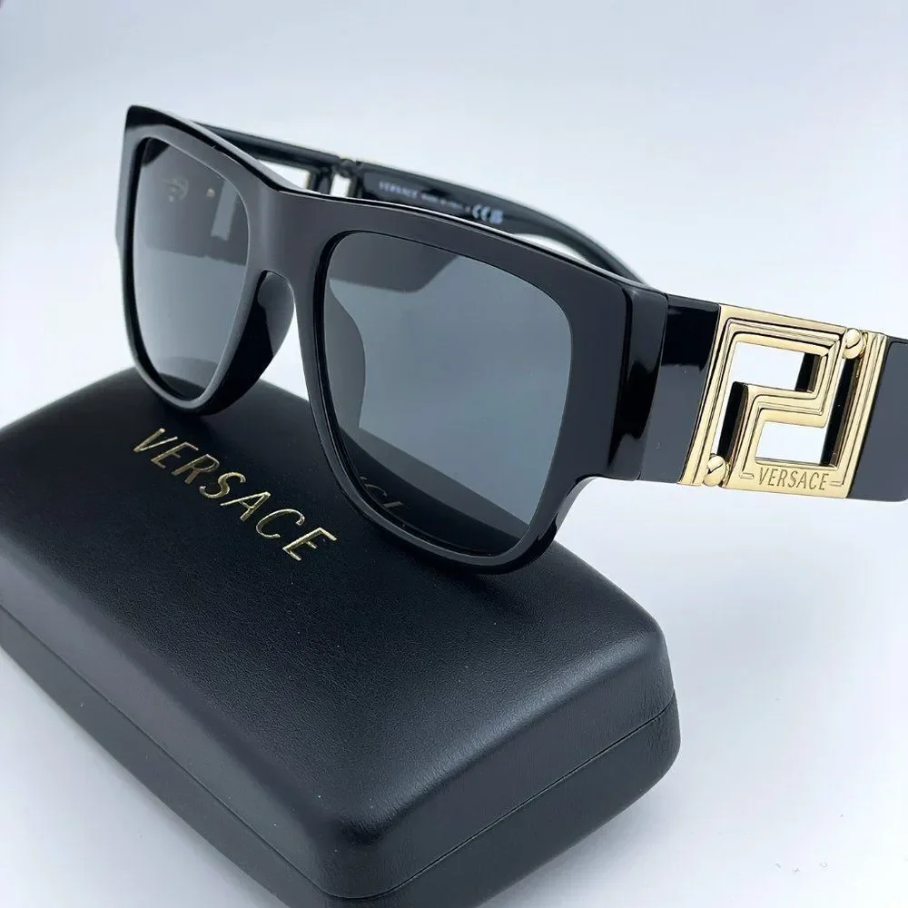 NEW Versace VE4403 GB1/87 Black Grey Square Unisex Sunglasses